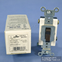 New Leviton Brown 3-Way COMMERCIAL Toggle Wall Light Switch 15A CS315-2 Boxed