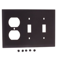 P&S TrademasterBrown 3-Gang Duplex Outlet Switch Combination Nylon Cover TP28