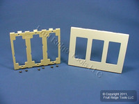 Leviton Almond 3-Gang Decora Screwless Snap-On Wallplate Cover GFCI GFI Polycarbonate Plastic Commercial Grade 80311-A