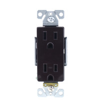 Cooper Brown Commercial Grade Decorator Receptacle Duplex Outlet NEMA 5-15R 15A 125V Straight Blade 6242B
