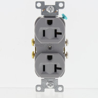 Eaton Gray COMMERCIAL Duplex Outlet Receptacle NEMA 5-20R 20A 125V Bulk CR20GY