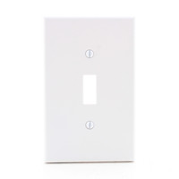 Hubbell PJ1W White Unbreakable 1-Gang Mid-Size Toggle Switch Cover Wallplate