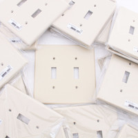 Hubbell PJ2I Ivory 2-Gang Unbreakable Mid-Size Toggle Switch Plate Cover Wallplates 25-pack