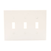 Hubbell PJ3LA Light Almond 3-Gang Unbreakable Mid-Size Toggle Switch Plate Cover Wallplate