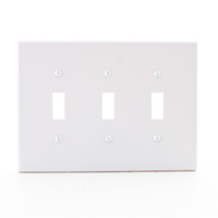 Hubbell PJ3W White 3-Gang Unbreakable Mid-Size Toggle Switch Plate Cover Wallplate