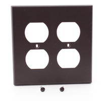 Hubbell Brown 2-Gang Receptacle Wallplate Unbreakable Duplex Outlet Cover P82