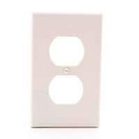 Hubbell P8LA Light Almond 1-Gang Unbreakable Receptacle Wallplate Duplex Outlet Cover