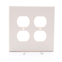 Hubbell PJ82LA Light Almond Unbreakable 2-Gang Duplex Receptacle Outlet Mid-Size Wallplate Cover