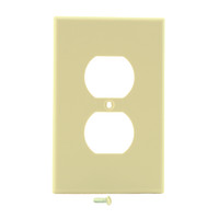 Hubbell PJ8I Ivory Unbreakable Duplex Receptacle Wallplate Mid-Size Outlet Cover
