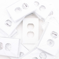 Hubbell PJ8W White Unbreakable Duplex Receptacle Wallplate Mid-Size Outlet Covers 25-pack