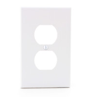 Hubbell PJ8W White Unbreakable Duplex Receptacle Wallplate Mid-Size Outlet Cover