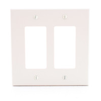 Hubbell PJ262LA Light Almond 2-Gang Unbreakable Decorator GFCI Rocker Switch Mid-Size Wallplate Cover