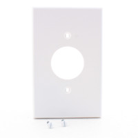 Hubbell PJ7W White Unbreakable 1.40" Dia. Receptacle Wallplate Mid-Size Outlet Cover 1-Gang Single Outlet Cover