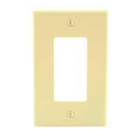 Hubbell PJ26I Ivory 1-Gang Decorator Unbreakable Mid-Size Wallplate GFCI Rocker Switch Cover