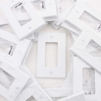 Hubbell PJ26W White 1-Gang Decorator Unbreakable Mid-Size Wallplate GFCI Rocker Switch Covers 25-pack
