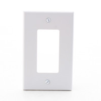 Hubbell PJ26W White 1-Gang Decorator Unbreakable Mid-Size Wallplate GFCI Rocker Switch Cover
