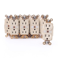 10-Pack Hubbell Bryant HBL5262I Ivory 15A Industrial Receptacle Duplex Outlets 5-15R 125V