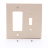 Hubbell PJ126I Ivory Mid-Size Unbreakable Toggle Switch Decorator Wallplate GFCI Receptacle Cover