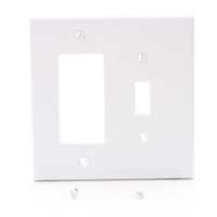 Hubbell PJ126W White Mid-Size Unbreakable Toggle Switch Decorator Wallplate GFCI Receptacle Cover