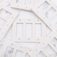 Hubbell PJ263LA Light Almond 3-Gang Unbreakable Decorator Rocker Switch Cover Mid-Size GFCI Wallplate 10-pack