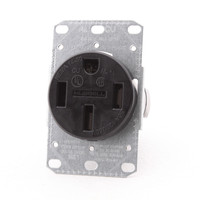 Hubbell RR450F Black 4-Prong Dryer Outlet Residential Grade 14-50R 50A 125/250V
