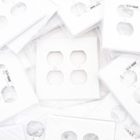 Hubbell PJ82W White Unbreakable 2-Gang Duplex Receptacle Outlet Mid-Size Wallplate Covers 25-pack