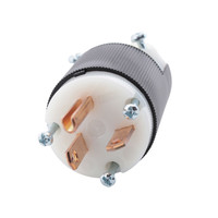 Hubbell HBL5466CST 20A 250V Straight Blade Plug 6-20P EdgeConnect Black/White