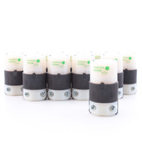 Hubbell HBL8219C 15A 125V 5-15R Hospital Grade Connectors Black/White 10-pack