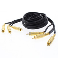 Leviton- Black 6Ft. Deluxe Stereo Dubbing Cable w/ Gold Connections