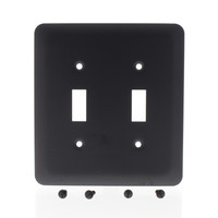 Amerelle Black 2-Gang Toggle Light Switch Wallplate Cover Z935TTBK