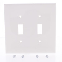Eastman White 2-Gang Toggle Wallplate Switch Cover 62058