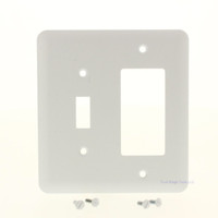 TayMac White Textured 2-Gang Toggle-Decorator Device Mid-Size Metal Wallplate
