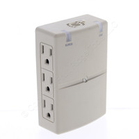 Leviton Electricord Full 3-Line Surge w/ Alarm 6 Outlet Adaptor Hug the Wall