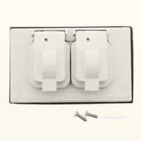 Red Dot S310WHE White Weatherproof Duplex Outlet Cover Horizontal Device Mount