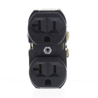 New Leviton Black COMMERCIAL Duplex Receptacle Outlet 20A 125V NO MOUNT BR20-E
