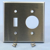Eagle 2-Gang Toggle Switch Single Power Receptacle 430 Stainless Steel Wallplate Cover 97512