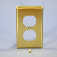 Mulberry Satin SOLID BRASS Standard 1-Gang Outlet Cover Duplex Receptacle Wallplate 94101