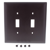 Pass & Seymour Brown Trademaster Jumbo 2-Gang Unbreakable Toggle Switch Wallplate Cover TPJ2