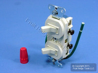 Pass and Seymour Ivory DUAL 3-Way Toggle Wall Light Switch Duplex 15A 120/277V 693-IG