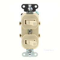Pass & Seymour Ivory Double Toggle Light Duplex Switch 20A 120/277VAC 670-IG
