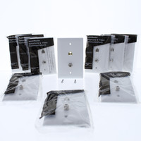 10 Pass & Seymour Trademaster White 1-Gang Phone Cable CATV Video Jack Wallplate Telephone Coax Covers TPTELTV-W