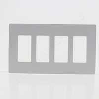 Pass & Seymour Legrand Radiant White Decorator Screwless 4-Gang Wallplate Rocker/GFCI Cover RWP264W