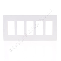 Pass & Seymour Legrand Radiant White Decorator Screwless 5-Gang Wallplate Rocker/GFCI Cover RWP265W