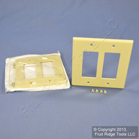 2 Leviton Midway Ivory 2-Gang Leviton Decora Wallplates GFCI GFI Covers 80609-I