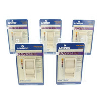 5 Leviton Ivory Decora Slide Dimmer Switches Preset 3-Way 6623-PI