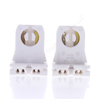 2-Pack Leviton Fluorescent Lamp Holder T-8 T-12 Light Sockets G13 Base T8 T12 Medium Bi-Pin Disconnect 13351-D
