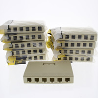 10 Hubbell Ivory 6-Port Data Voice Keystone Housing Surface Mount Box ISB6EI