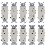 10 Leviton Light Almond TAMPER RESISTANT Decora Receptacles Outlet 5-15R T5325-T