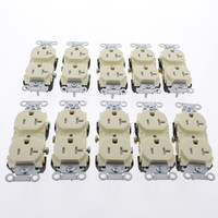10 Hubbell Almond Tamper Resistant Smooth Duplex Receptacles NEMA 5-20R 20A Commercial Specification Grade CR20ALTR