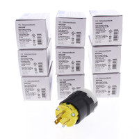 10 Eaton Yellow Twist Turn Locking Plugs NEMA L5-20P 20A 125V 2P3W AHCL520P